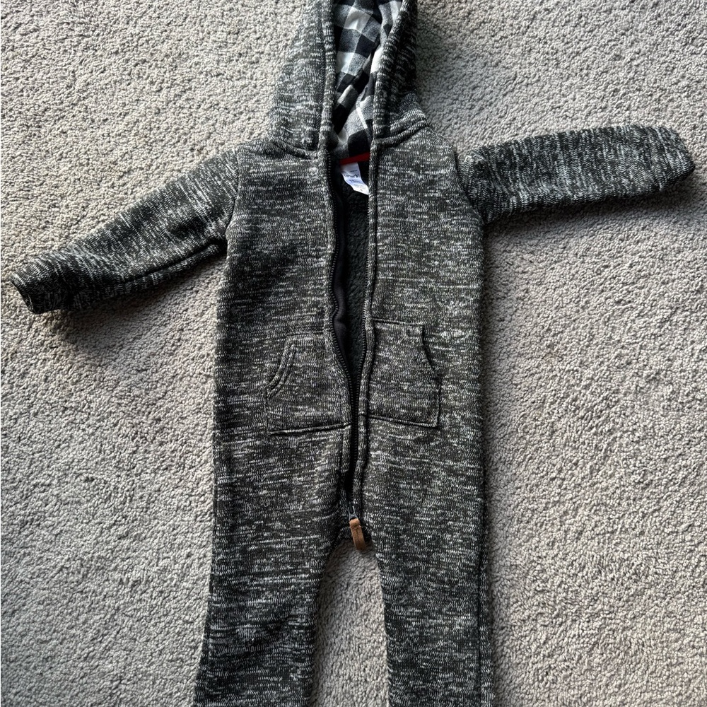 Carter's Gray Footie One Piece with Hood